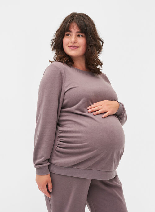 Maternity sweater with ribbed edges