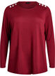 Blouse with decorative buttons, Red, Packshot image number 0