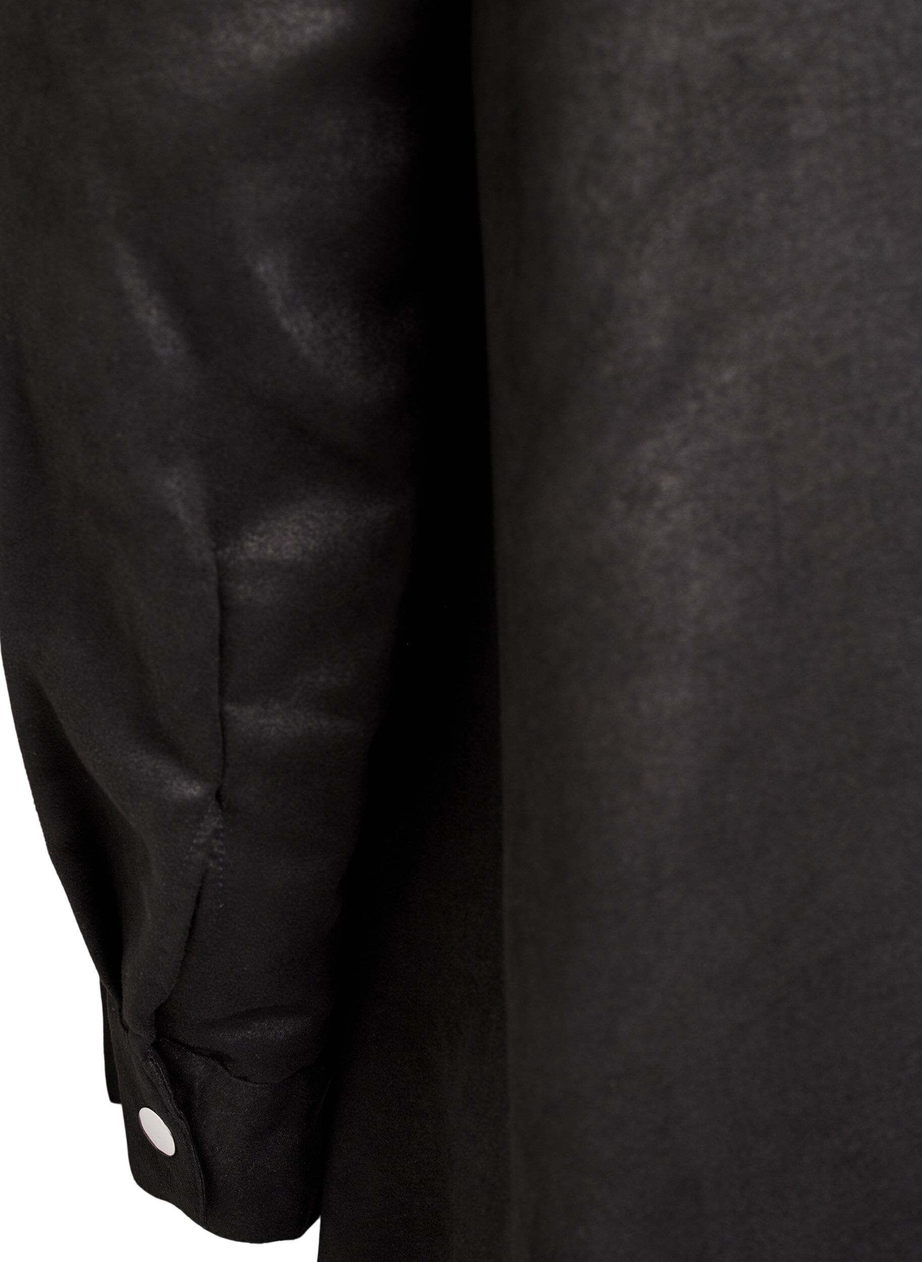 Zizzifashion Long shirt in faux suede with zipper, Black, Packshot image number 3