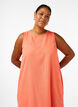 Sleeveless cotton blend dress with linen, Living Coral, Model image number 2
