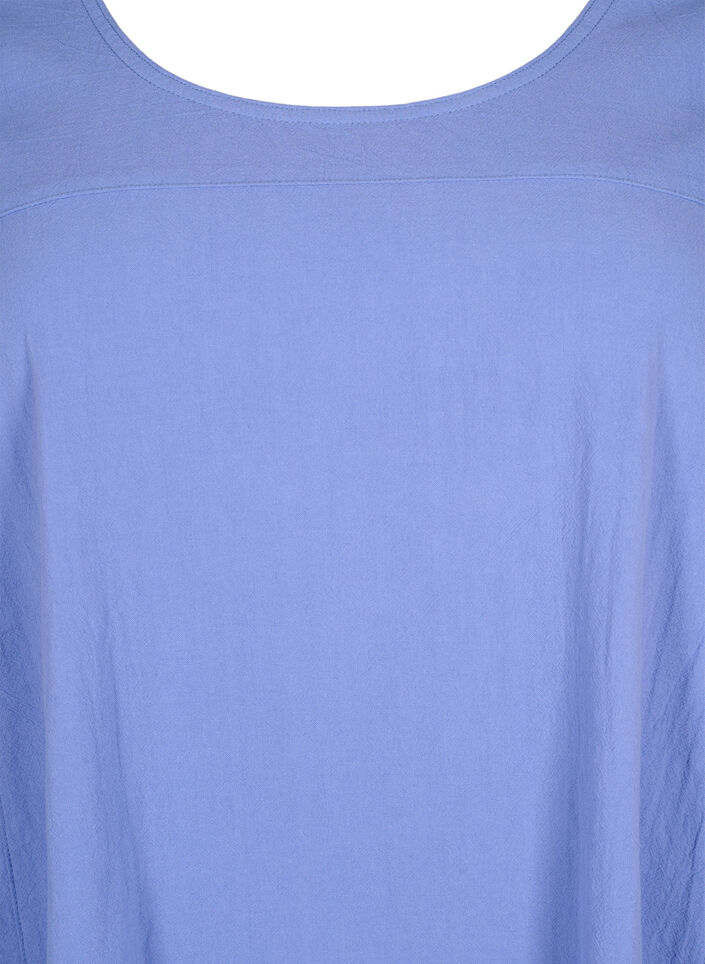 Short sleeve cotton dress, Blue, Packshot image number 2