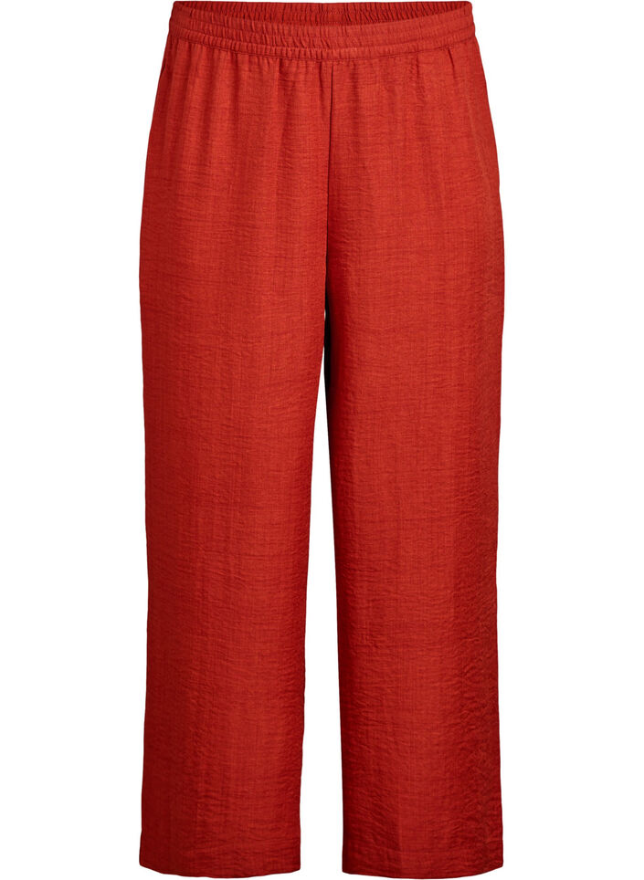 Loose trousers with elasticated waistband and pockets, Red, Packshot image number 0