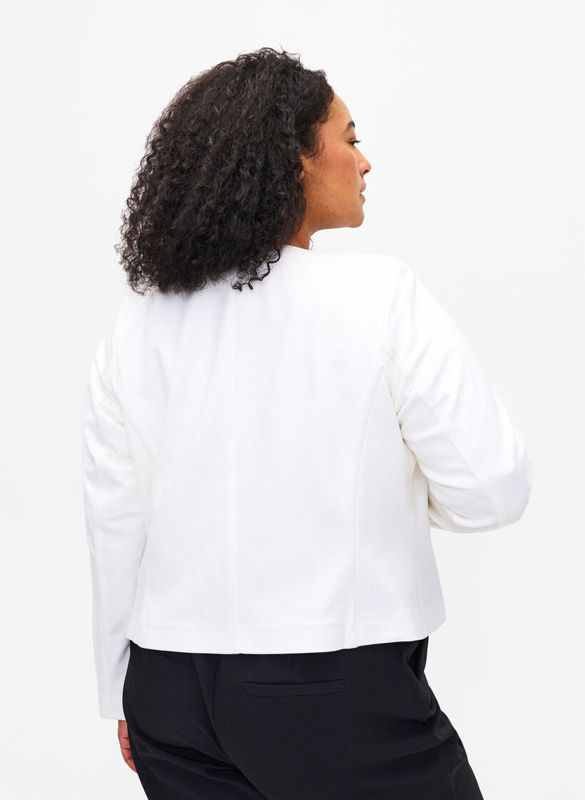 Short blazer without fastening, Cloud Dancer, Model image number 1