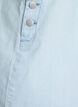 Short denim dungaree dress in striped cotton, Light Blue, Packshot image number 3