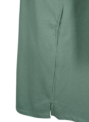 Short-sleeved sweat dress with pockets, Chinois Green, Packshot image number 4