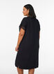 Viscose nightgown with short sleeves and lace trim, Black, Model image number 2