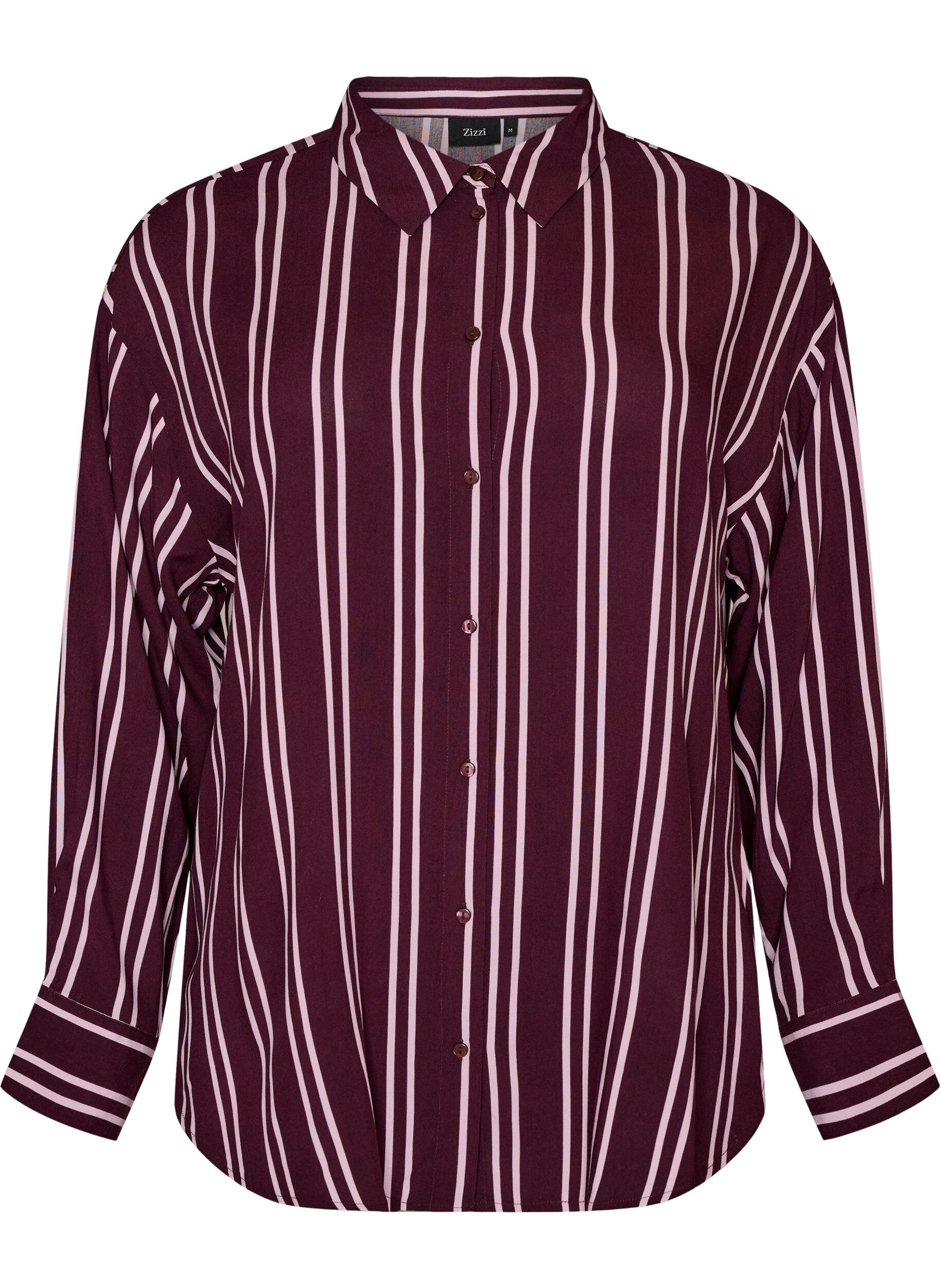 ZizzifashionStriped nightshirt, Dark Bordeaux, Packshot image number 0