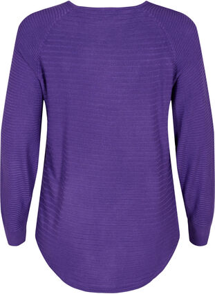 Knitted blouse with round neckline, Ultra Violet, Packshot image number 1