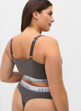 Marled bra with adjustable straps, Medium Grey Melange, Model image number 1