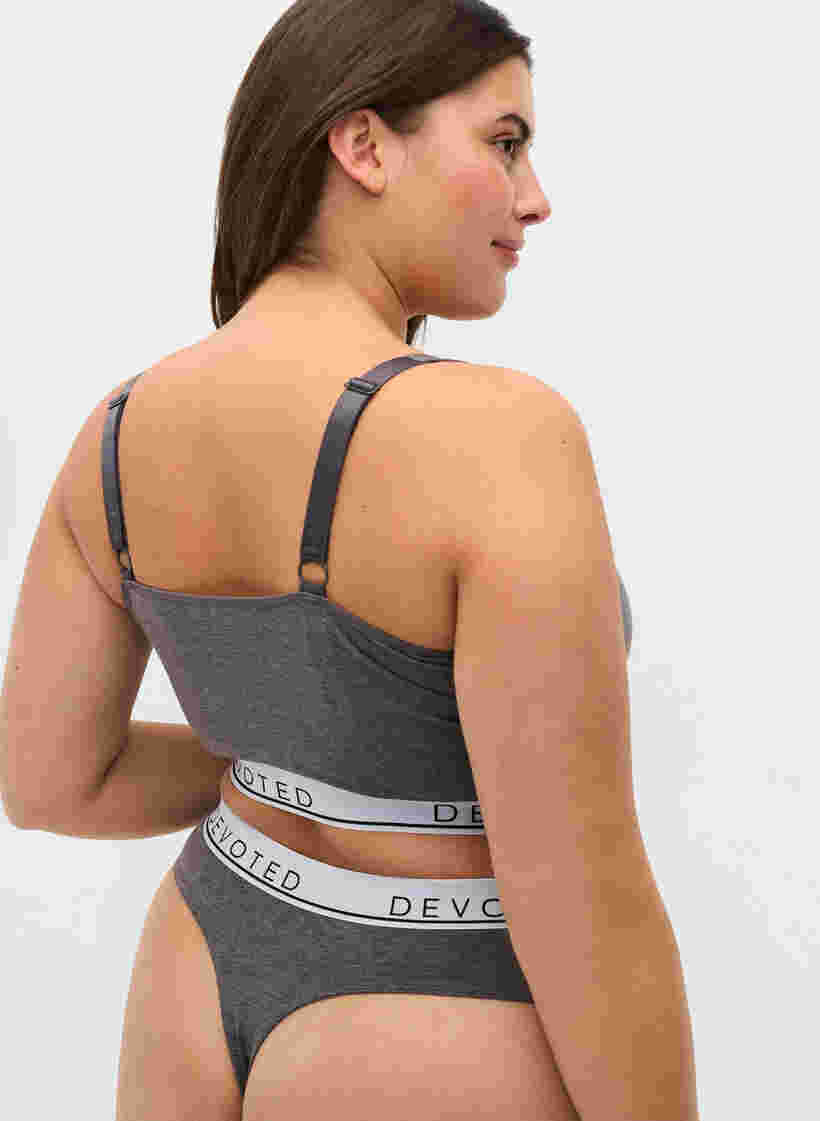 Marled bra with adjustable straps, Medium Grey Melange, Model image number 1