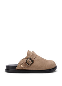 Wide fit suede clogs