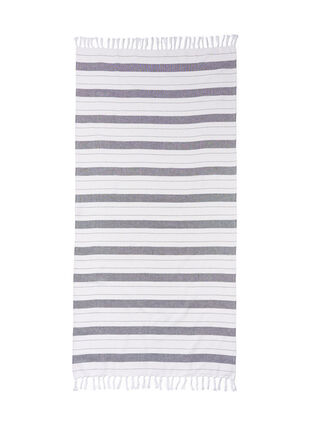Striped Towels with fringes, Dark Grey Melange, Packshot image number 1