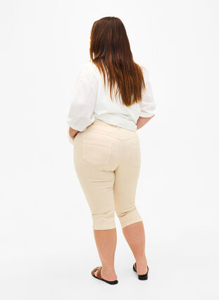 Close-fitting Emily capri trousers, Oatmeal, Model image number 1