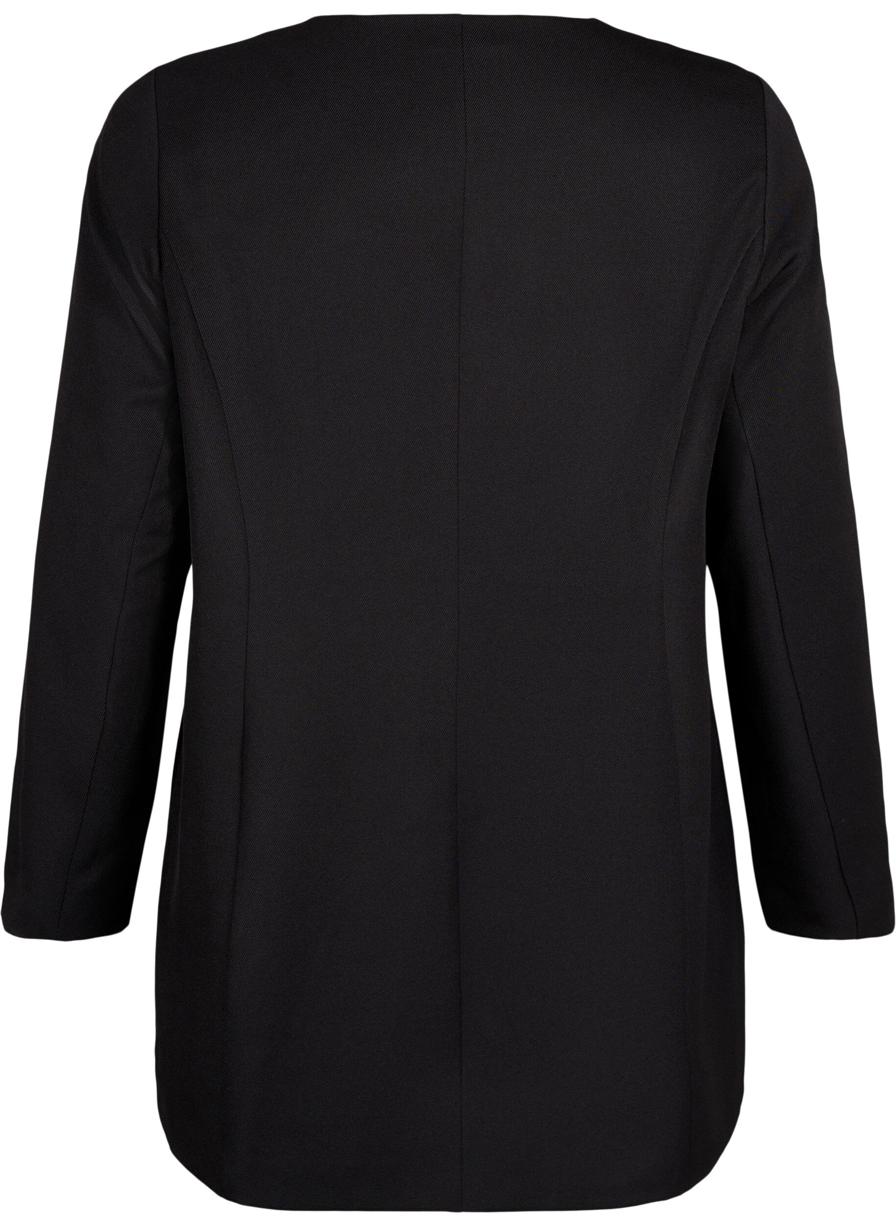 Zizzifashion Spring jacket with concealed button placket, Black, Packshot image number 1