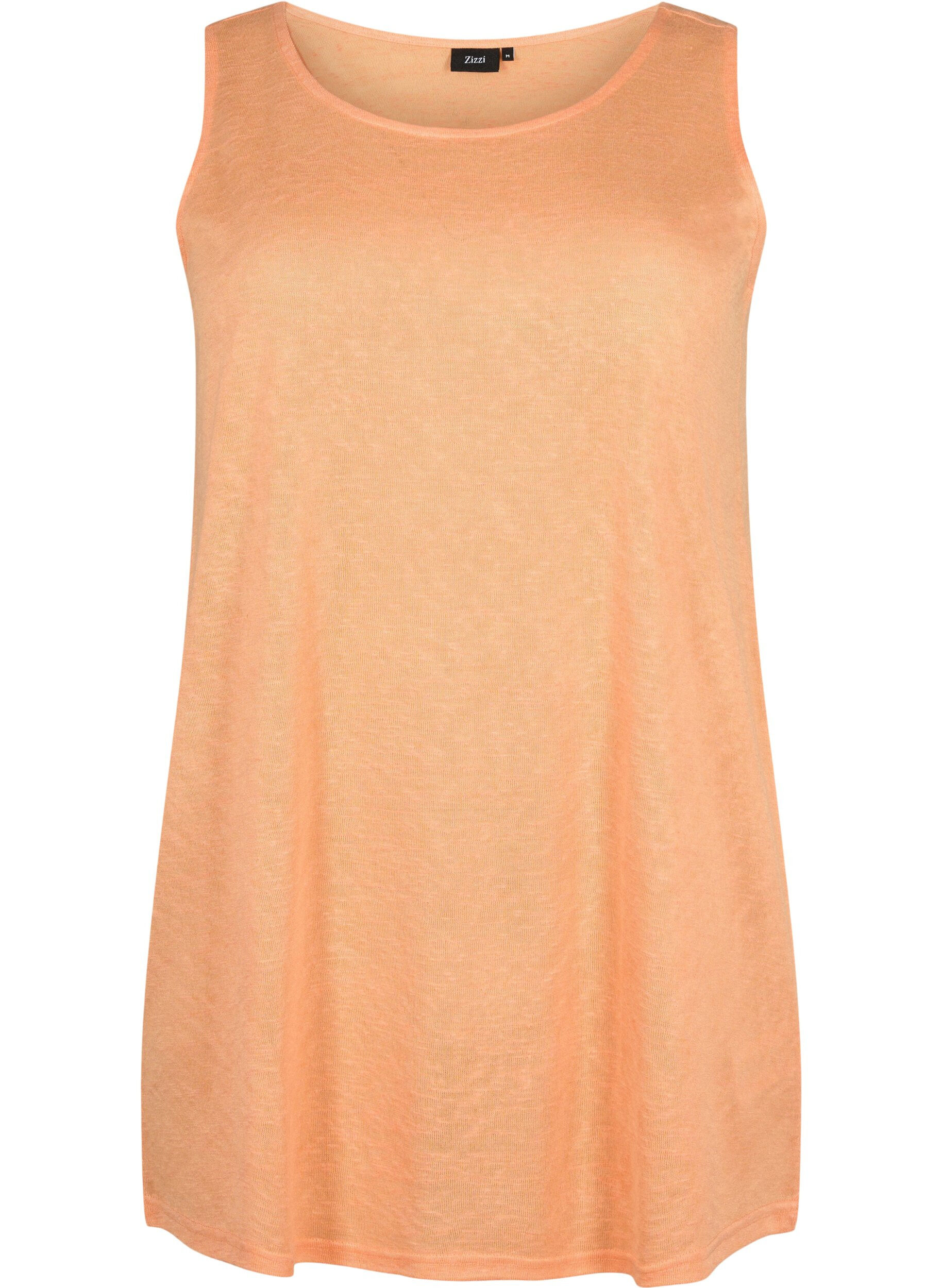 Zizzifashion Top with structure and round neckline, Mock Orange, Packshot image number 0