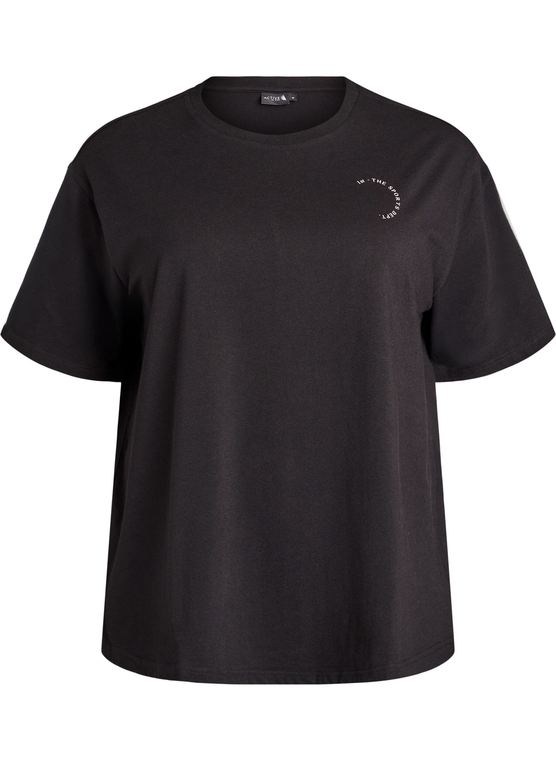 ZizzifashionSporty t-shirt in organic cotton, Black, Packshot image number 0