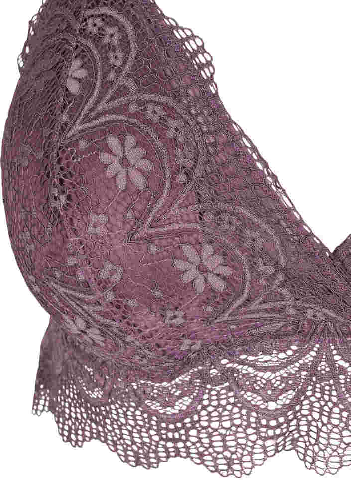 Lace bra with removable inserts, Black Plum, Packshot image number 2