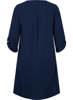 Cotton dress with 3/4 sleeves, Navy Blazer, Packshot image number 1