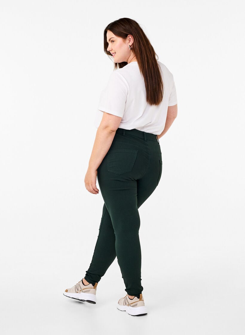 Slim fit trousers with pockets, Green, Model image number 1