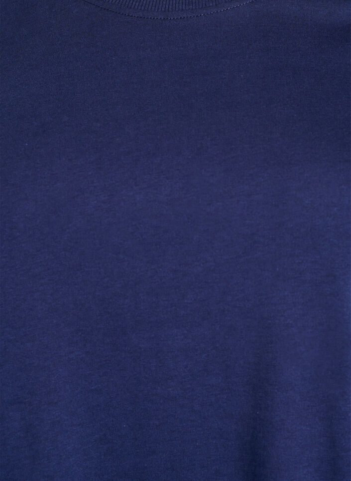 Basic cotton T-shirt with round neck, Blue, Packshot image number 2