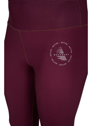 Solid-coloured gym leggings, Fig, Packshot image number 2