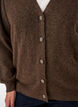 Cardigan with decorative buttons and V-neck, Brown, Model image number 3
