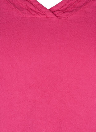 Short-sleeved cotton blouse with a v-neck, Fuchsia Purple, Packshot image number 2