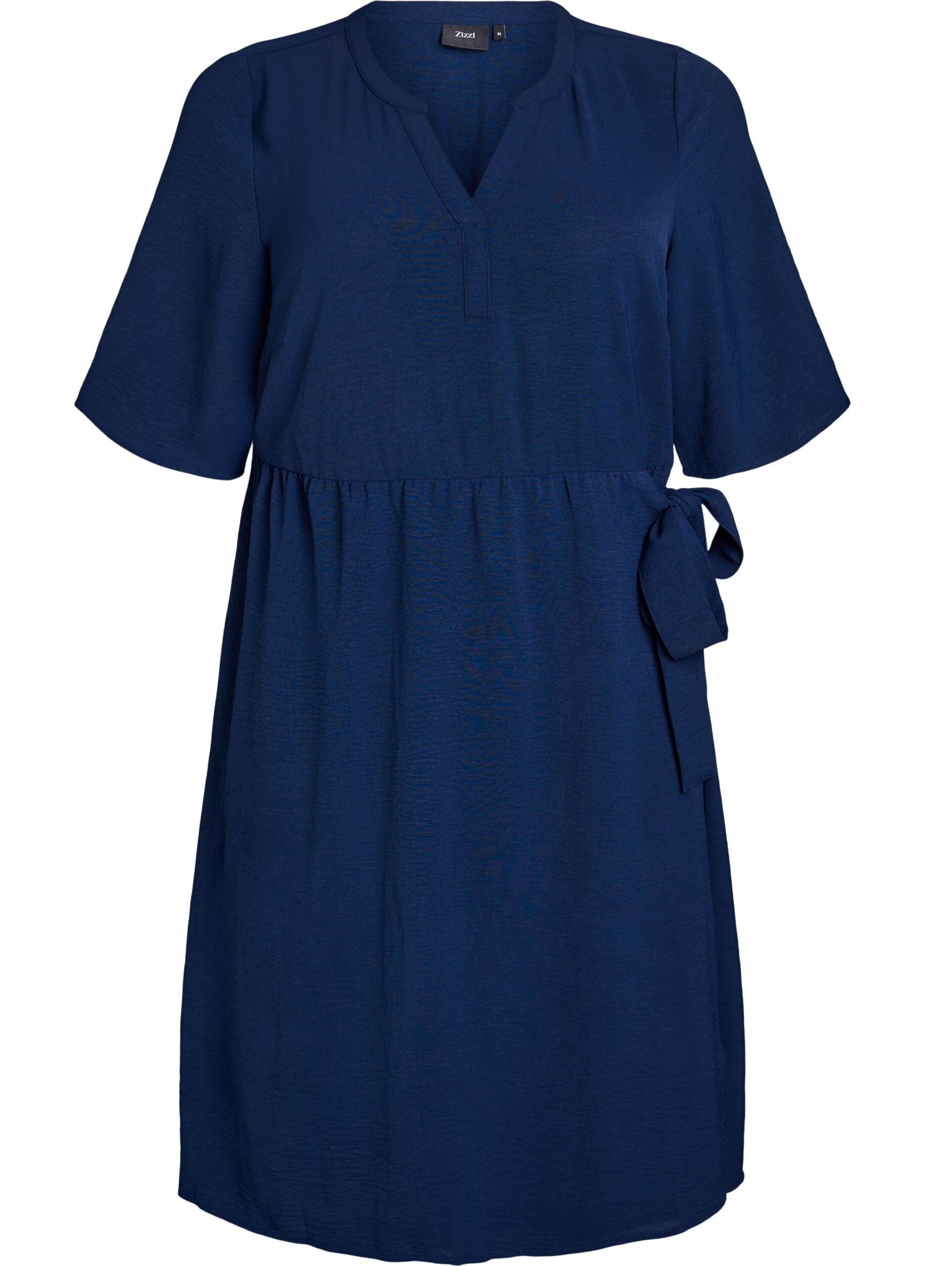 Zizzifashion Mid-length dress with tie detail, Blue, Packshot image number 0