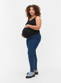 Pregnancy jeggings with back pockets, Dark blue, Model