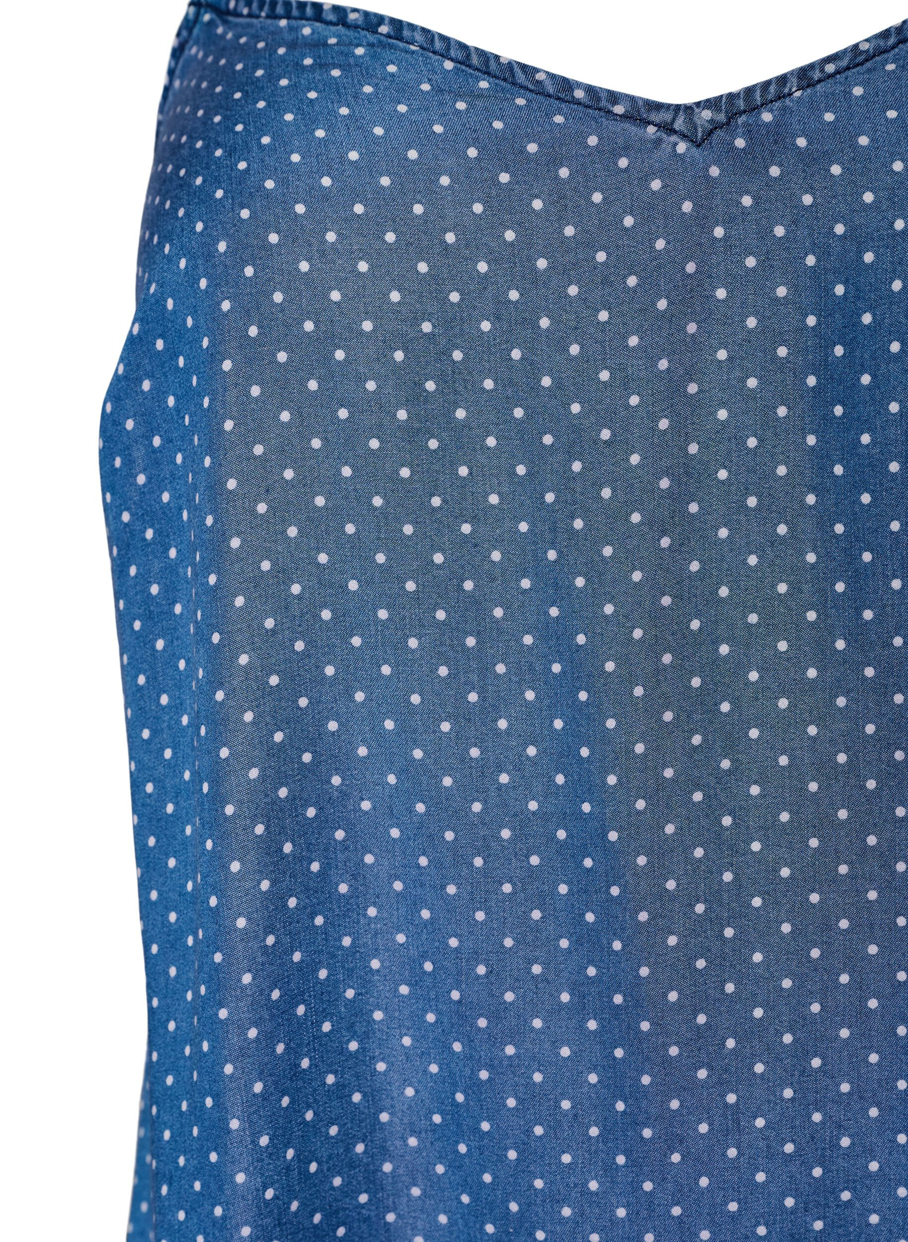 Zizzifashion Knee-length strap dress in TENCEL&trade; Lyocell with a denim look, Light Blue, Packshot image number 2