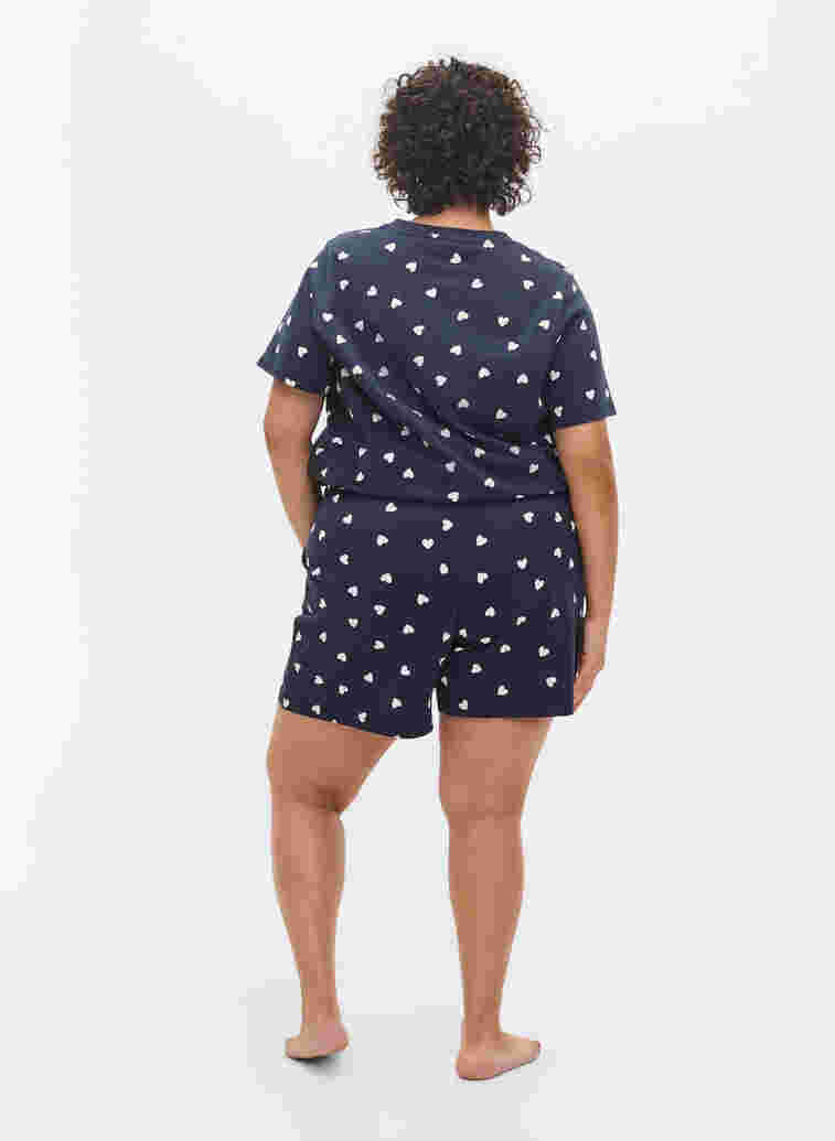 Pyjama shorts in cotton, Navy Blazer AOP, Model image number 0