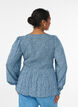 Blouse with smocked top and floral print, Blue, Model image number 2
