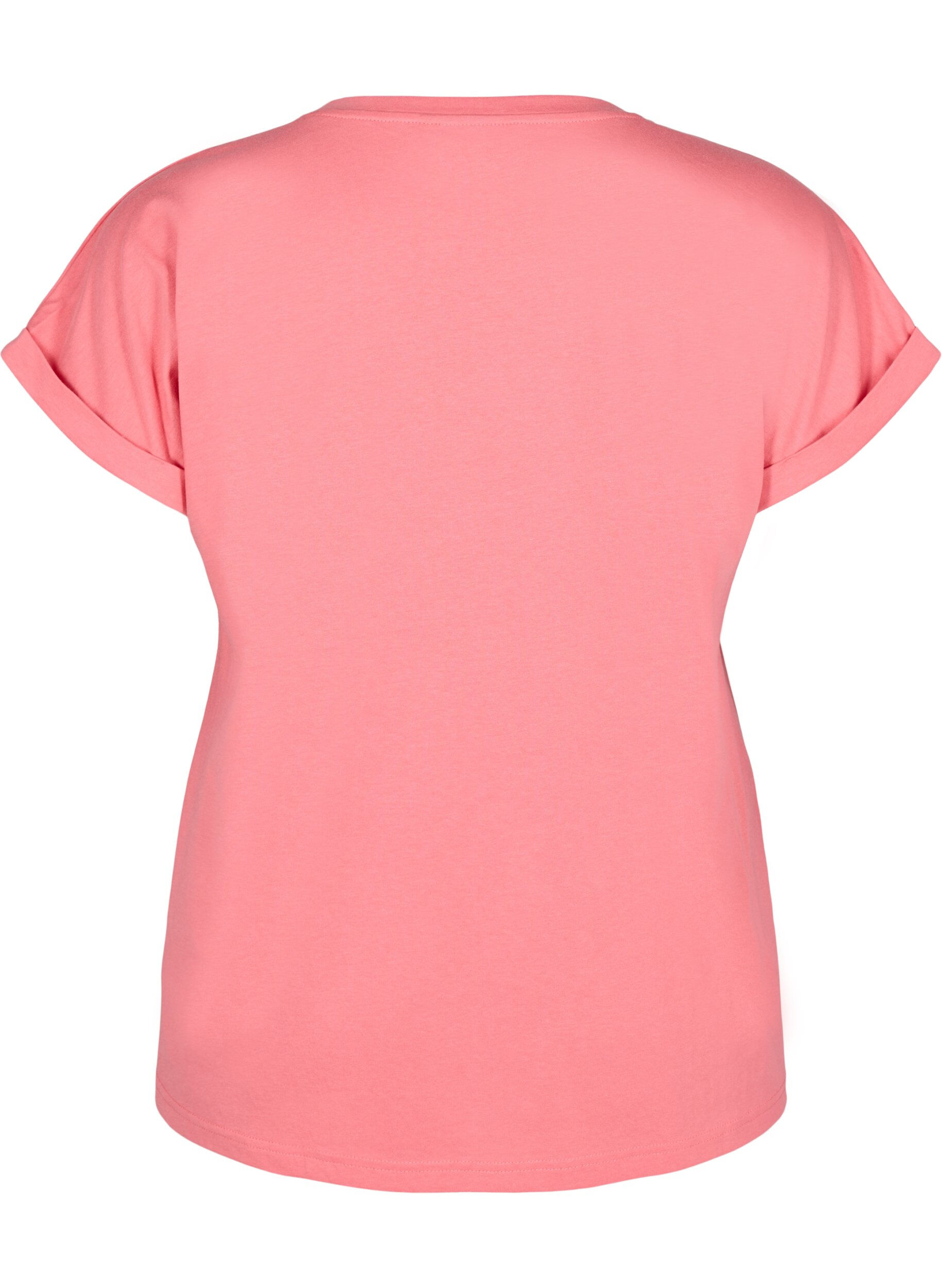 Zizzifashion Short sleeve cotton blend T-shirt, Rose, Packshot image number 1