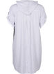 Short-sleeved viscose tunic with hood, Blue White Stripe, Packshot image number 1