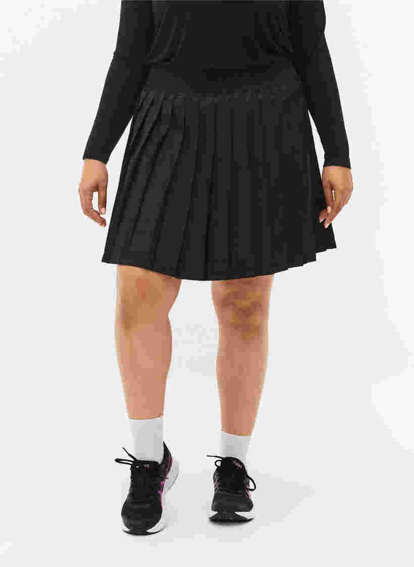 Pleated padel / tennis skirt, Black, Model image number 2
