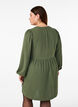 FLASH - Short dress with pleats and long sleeves, Green, Model image number 1