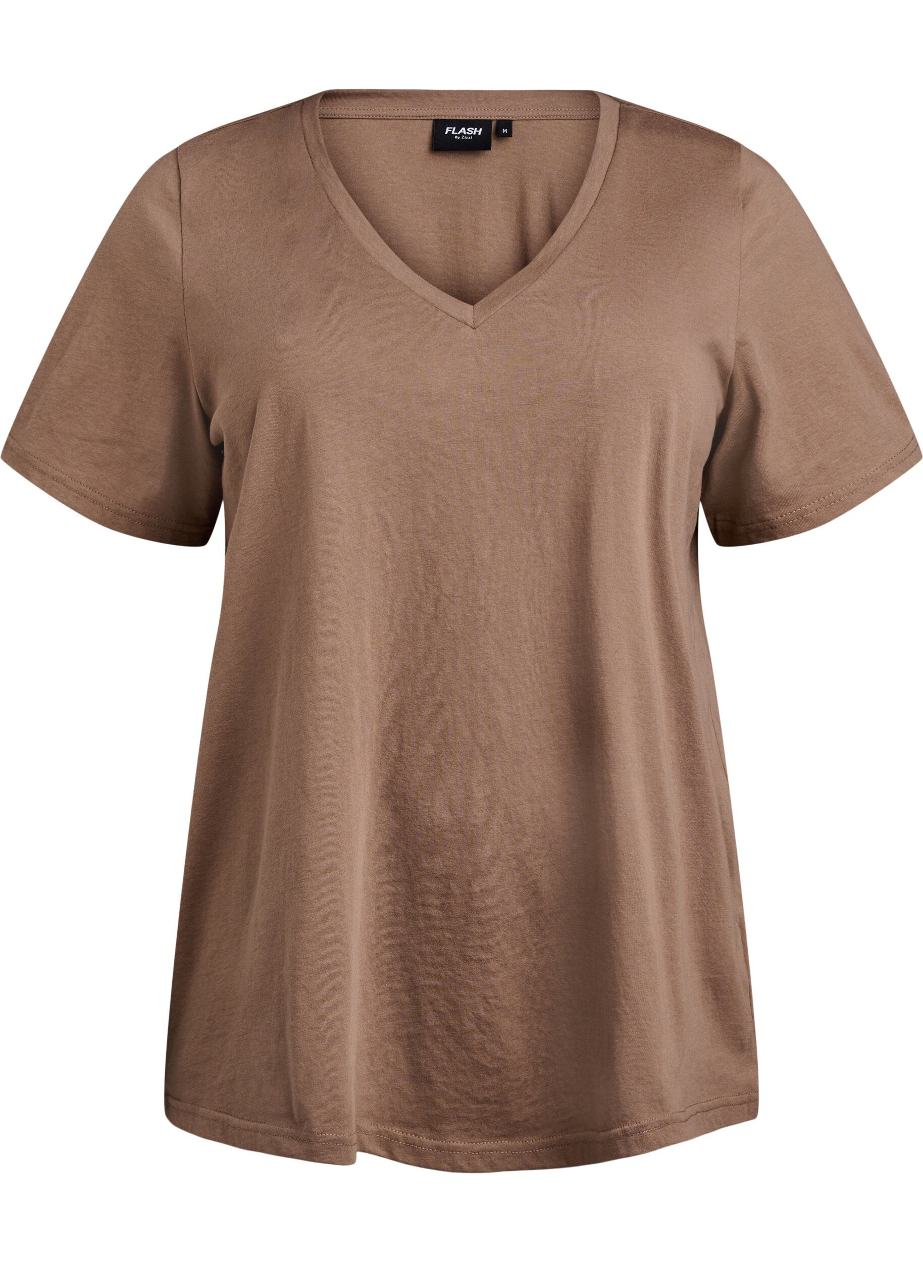 Zizzifashion FLASH - V-neck T-shirt, Brown, Packshot image number 0