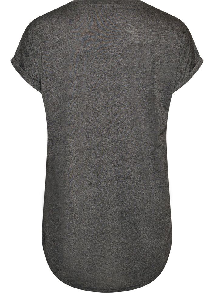 Short sleeve nightgown with text print, Black, Packshot image number 1