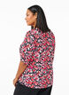 V-neck blouse with floral print, Black Flower AOP, Model image number 1