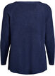 Knitted jumper with a diagonal pattern and raglan sleeves, Blue, Packshot image number 1