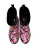Wide fit - Short wellies with elastic neoprene shaft, Flower AOP, Packshot image number 2