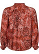 Viscose blouse with paisley print and ruffles, Orange, Packshot image number 1