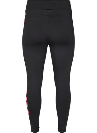 Gym leggings with text print, Black, Packshot image number 1