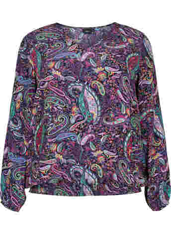 Paisley printed blouse with long sleeves in viscose