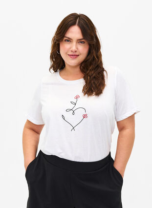 FLASH - T-shirt with motif, Bright White Heart, Model image number 0