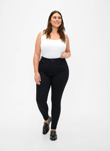 Super slim jeans with high waist, Black, Model image number 0