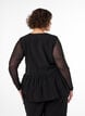 Sleeveless peplum blouse with decorative buttons, Black, Model image number 2