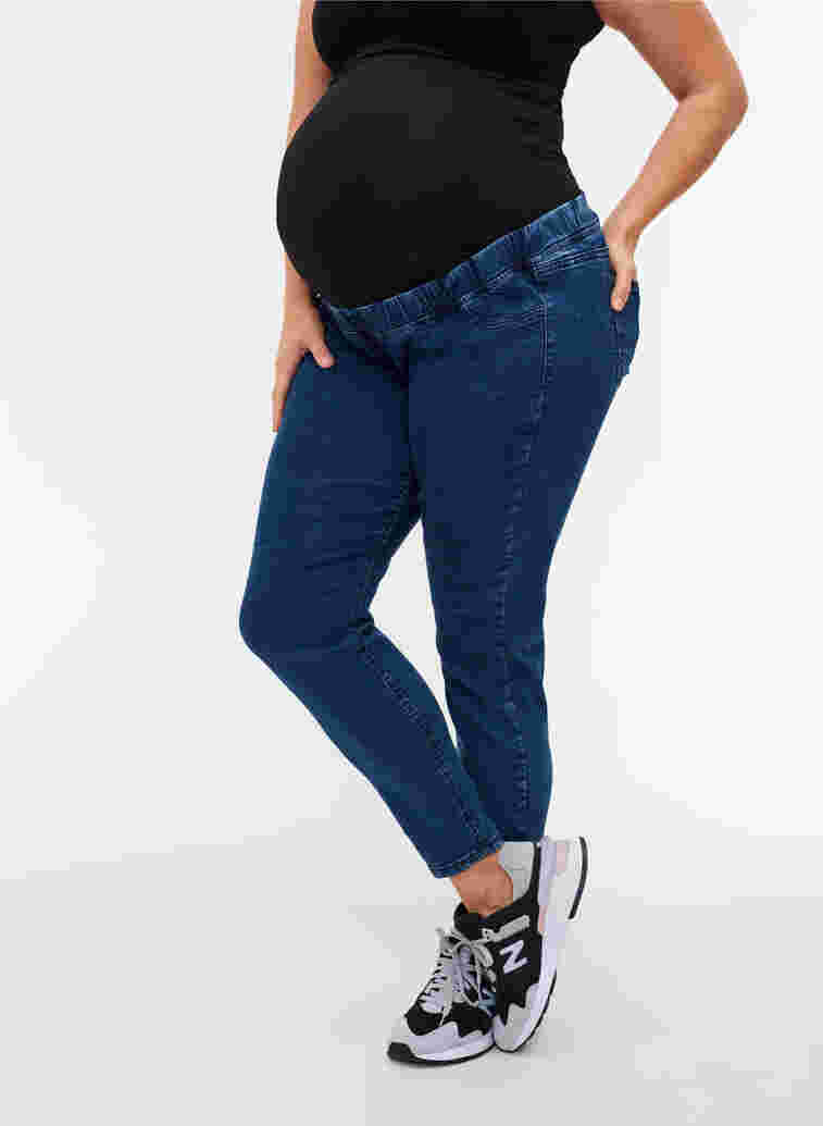 Maternity jeggings with back pockets, Dark blue, Model image number 1