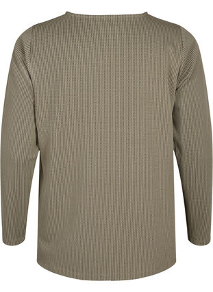 Textured A-line blouse, Greige, Packshot image number 1