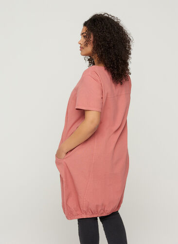 Short sleeve cotton dress, Canyon rose, Model image number 1